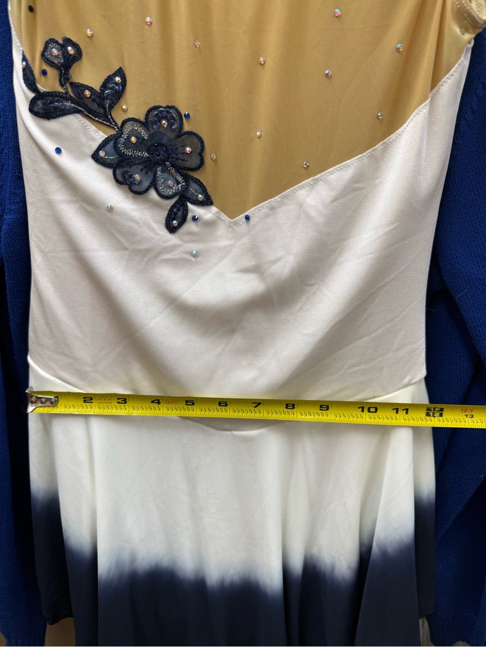 Ice Fairy Figure Skating Dress With Flower Embroidery - Picture 8 of 11